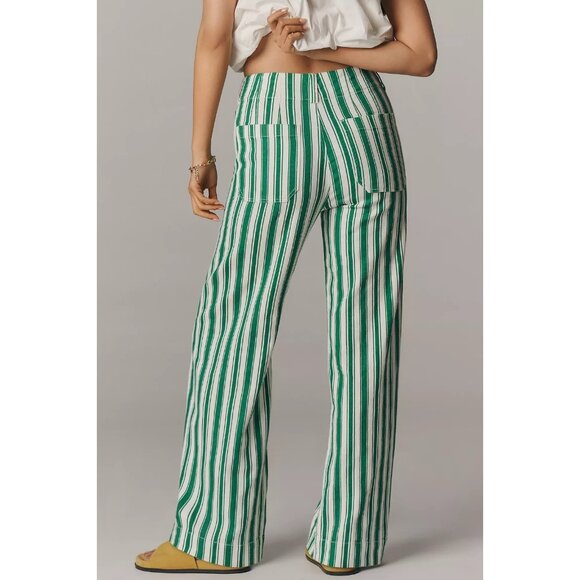 The Colette Striped Full-Length Wide-Leg Pants by Maeve 33 - Picture 1 of 3